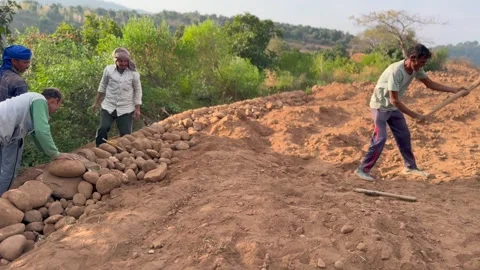 Labourers at work Video stock 324514744