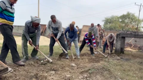 Labourers at work Stock Footage 324514940