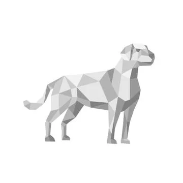 Labrador Standing Low Polygon Illustrazione stock