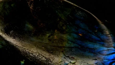 Labradorite with schiller on turn table Stock Footage 145363211