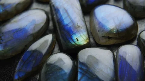 Labradorite with schiller on turn table Video stock 169911654