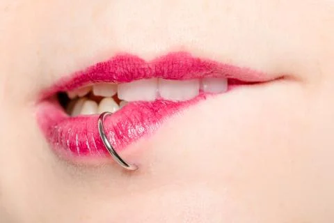 Labret Piercing Stock Photos