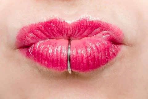 Labret Piercing Stock Photos