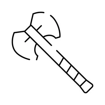 Labrys double headed axe icon illustrating ancient warrior tool Illustrazione stock