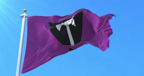 Labrys lesbian flag waving. Loop Stock Footage 219785358