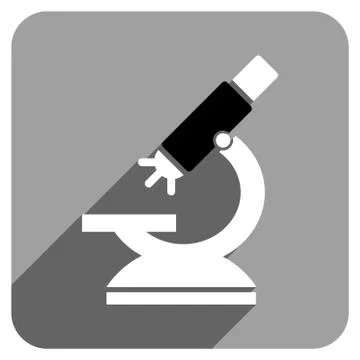 Labs Microscope Flat Square Icon with Long Shadow Stock Illustration