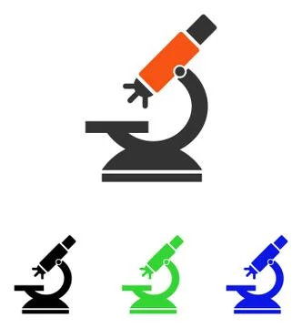 Labs Microscope Flat Vector Icon Illustrazione stock