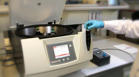 Labs technology centrifuge sample separation 2 Stock Footage 39398343
