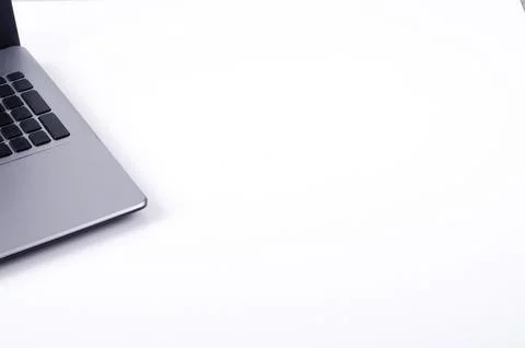 Labtop computer on white backgrounds for Life technology minimalist style b.. Stock-Fotos