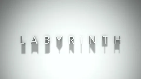 Labyrinth 3D title animation with shadows on a white background Stock Footage 297509902