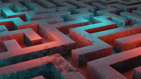 Labyrinth abstract geometric background. Camera flies over maze Stock Footage 174671555