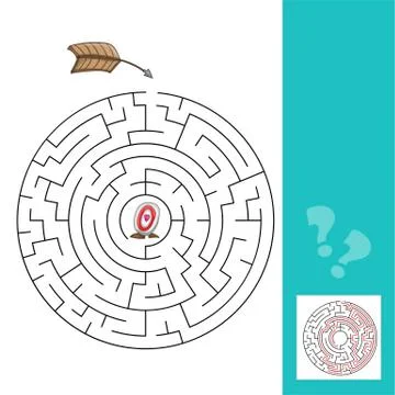 Labyrinth with arrows. illustration - game with answer 스톡 일러스트