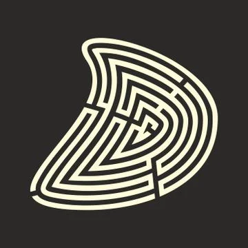 Labyrinth on a black background Stock Illustration