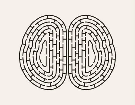Labyrinth Brain, flat illustration Stock Illustration