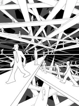 Labyrinth of Bridges Stock Illustration