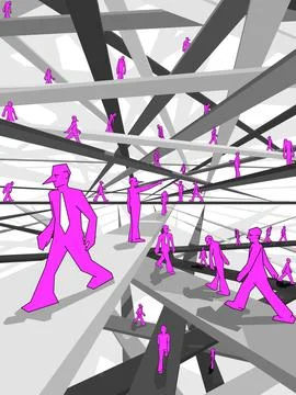 Labyrinth of Bridges Stock Illustration