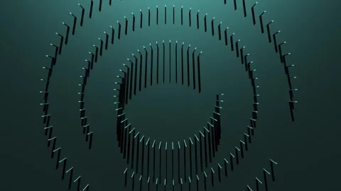 Labyrinth circular, spiral of cubes. Green labyrinth, animation.3D render Stock Footage 303649245