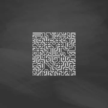 Labyrinth computer symbol Stock Illustration