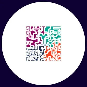 Labyrinth computer symbol Stock Illustration