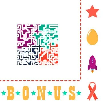 Labyrinth computer symbol Stock Illustration