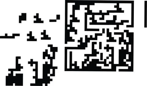 Labyrinth construction pieces circuitous route Ilustración de archivo