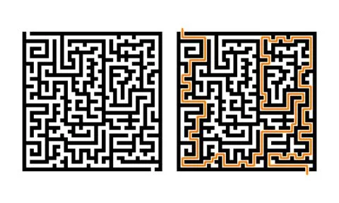 Labyrinth with entry and exit Stock Illustration