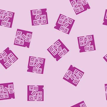 Labyrinth game glyph vector seamless pattern 스톡 일러스트