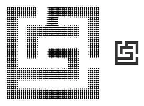 Labyrinth Halftone Dotted Icon イラスト素材