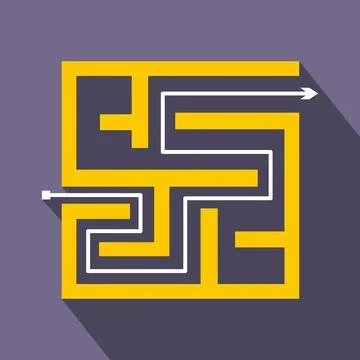 Labyrinth icon in flat style Stock Illustration