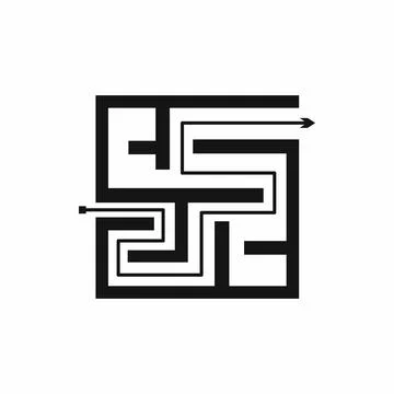 Labyrinth icon in simple style Stock Illustration