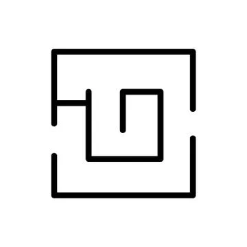 Labyrinth icon vector outline illustration Illustrazione stock