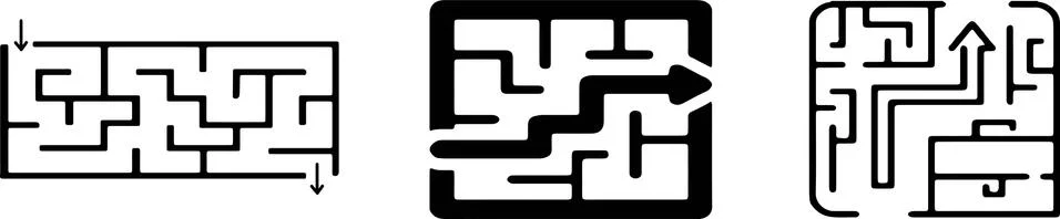 Labyrinth icon on white background Stock Illustration
