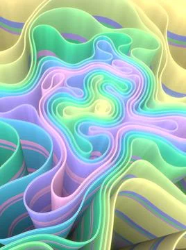 Labyrinth with iridescent multicolored texture 3d render digital illustration Illustrazione stock
