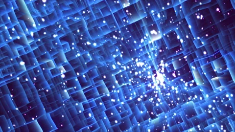 Labyrinth of light, abstract technology 3d render background, computer generated Video stock 107830927