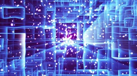 Labyrinth of light, abstract technology 3d render background, computer gen... Foto stock