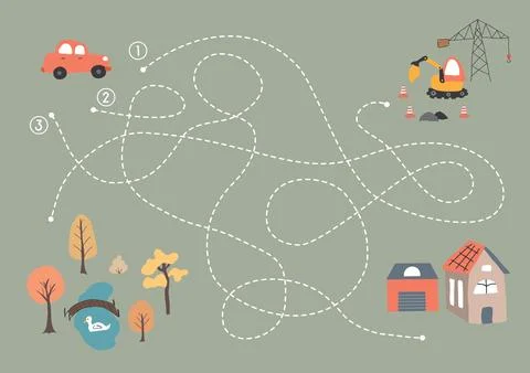 Labyrinth, Maze game for children. Logical puzzle for kids. Quest to find t.. Stock Illustration