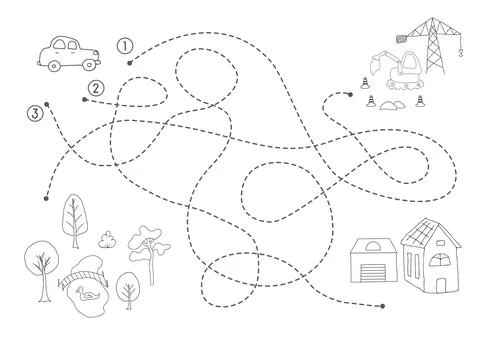 Labyrinth, Maze game for children. Logical puzzle for kids. Quest to find t.. Stock Illustration