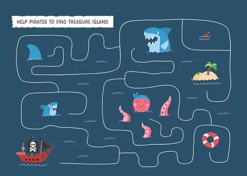 Labyrinth, Maze game for children. Logical puzzle for kids. Quest to find t.. Stock Illustration