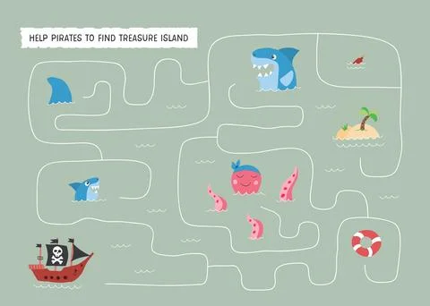 Labyrinth, Maze game for children. Logical puzzle for kids. Quest to find t.. Stock Illustration
