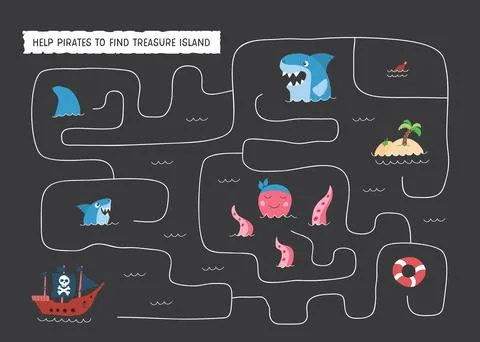 Labyrinth, Maze game for children. Logical puzzle for kids. Quest to find t.. Stock Illustration
