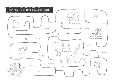 Labyrinth, Maze game for children. Logical puzzle for kids. Quest to find the Stock Illustration