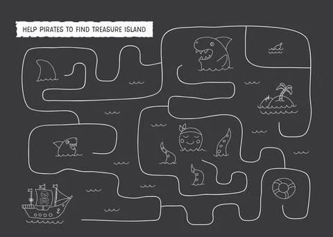 Labyrinth, Maze game for children. Logical puzzle for kids. Quest to find the Stock Illustration