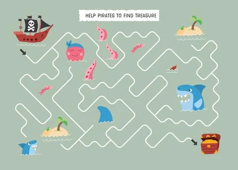 Labyrinth, Maze game for children. Logical puzzle for kids. Quest to find t.. Stock Illustration