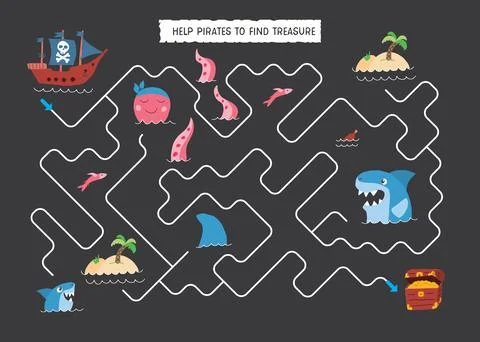 Labyrinth, Maze game for children. Logical puzzle for kids. Quest to find t.. Stock Illustration