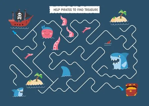 Labyrinth, Maze game for children. Logical puzzle for kids. Quest to find t.. Stock Illustration