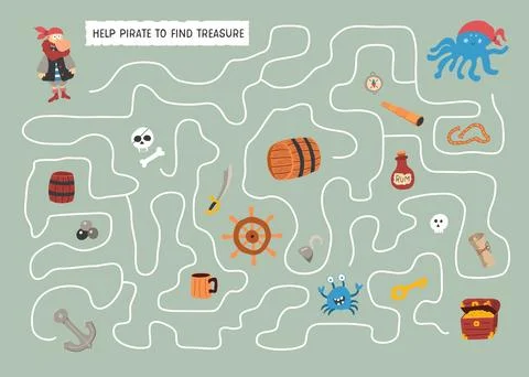 Labyrinth, Maze game for children. Logical puzzle for kids. Quest to find t.. Stock Illustration