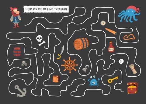 Labyrinth, Maze game for children. Logical puzzle for kids. Quest to find t.. Stock Illustration