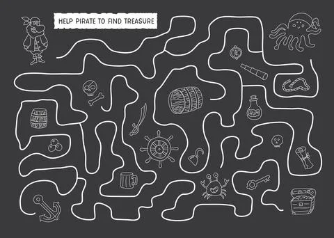 Labyrinth, Maze game for children. Logical puzzle for kids. Quest to find the Stock Illustration