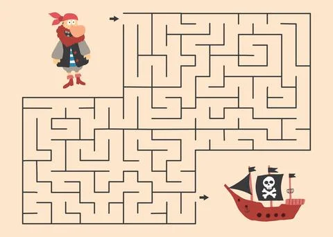 Labyrinth, Maze game for children. Logical puzzle for kids. Quest to find the Stock Illustration
