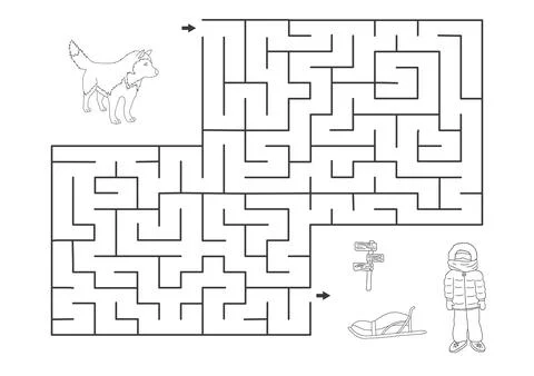 Labyrinth, Maze game for children. Logical puzzle for kids. Quest to find the Stock Illustration
